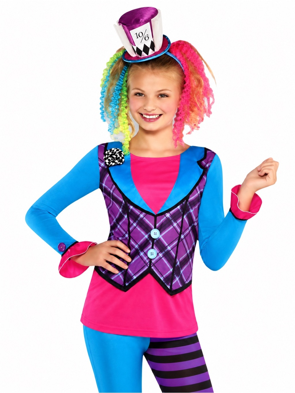 Alice in Wonderland Mad Hatter Long Sleeve Top Girls Halloween Costume S/M